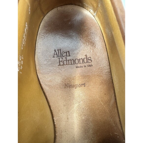 Allen Edmonds Newport Leather Tassel Loafers Brown Dress Shoes Mens Size 10 - Picture 7 of 9